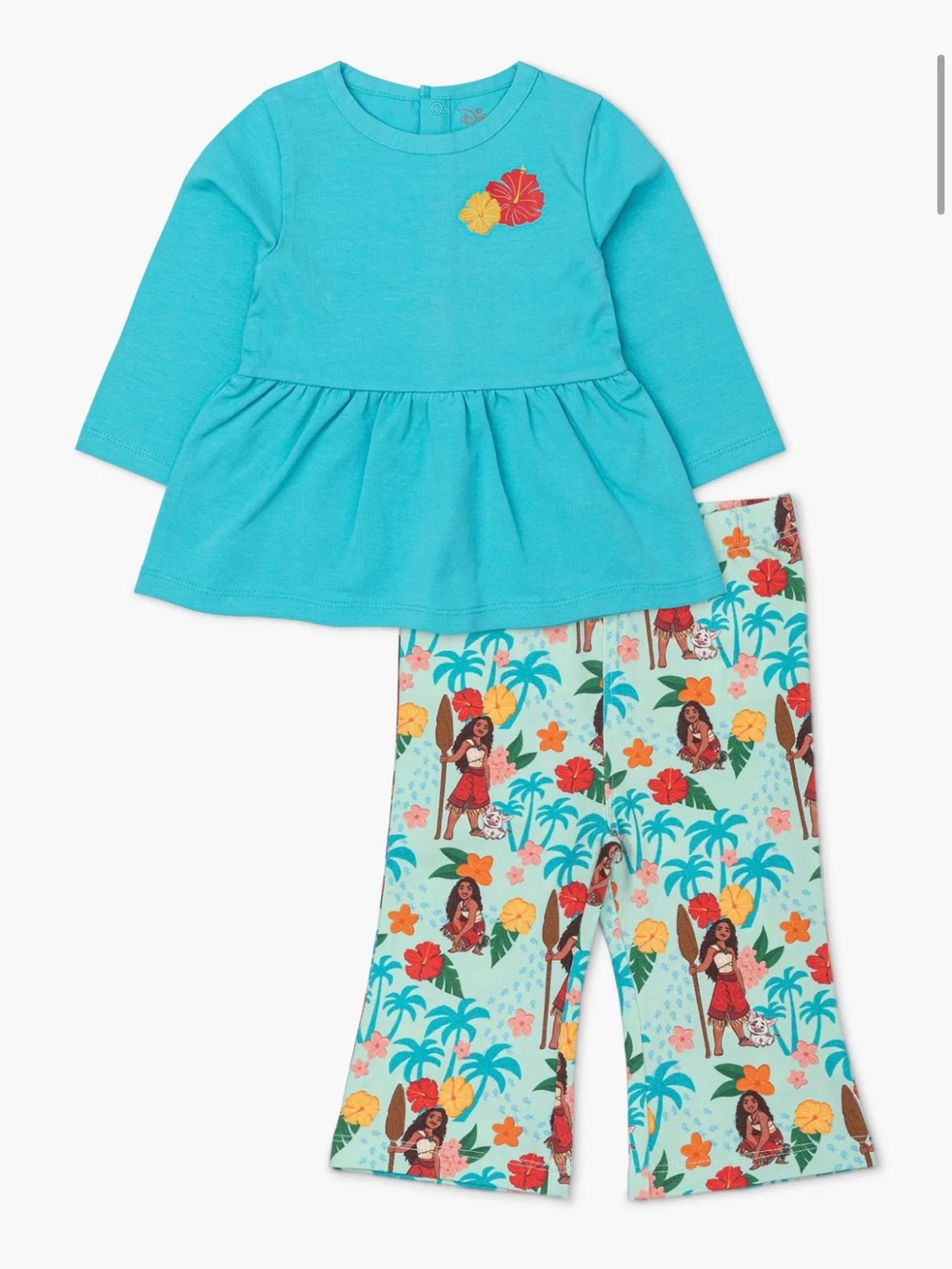 Monica + Andy Disney Moana 2 Piece Set 12-18M Organic Cotton NWT